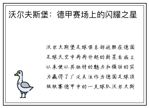 沃尔夫斯堡：德甲赛场上的闪耀之星